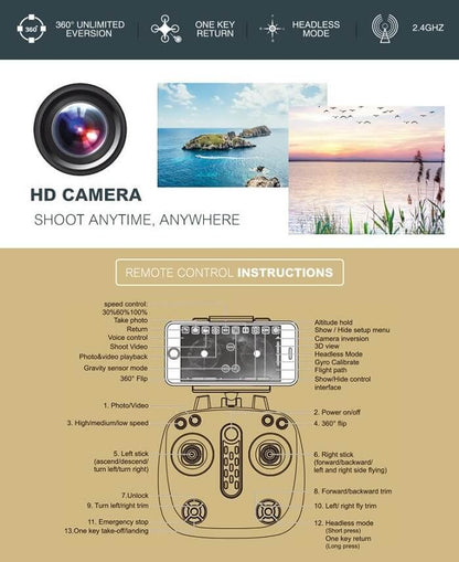 Drone Sky LH-X25 with HD Camera | Foldable RC Quadcopter