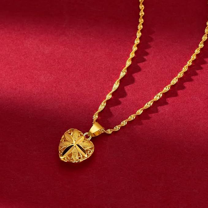 Gold Heart Necklace for Women | Elegant Pendant Jewelry