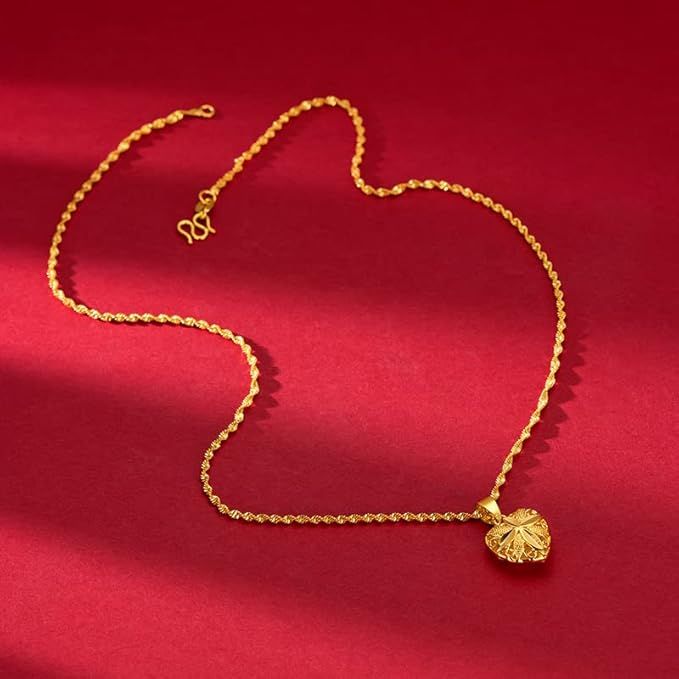 Gold Heart Necklace for Women | Elegant Pendant Jewelry