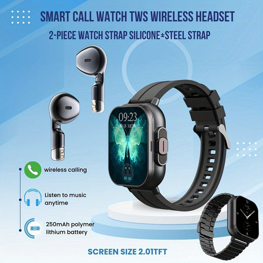 Smartwatch with Wireless Earbuds – 2-in-1 Bluetooth Calling Fitness Watch | TIND UAE