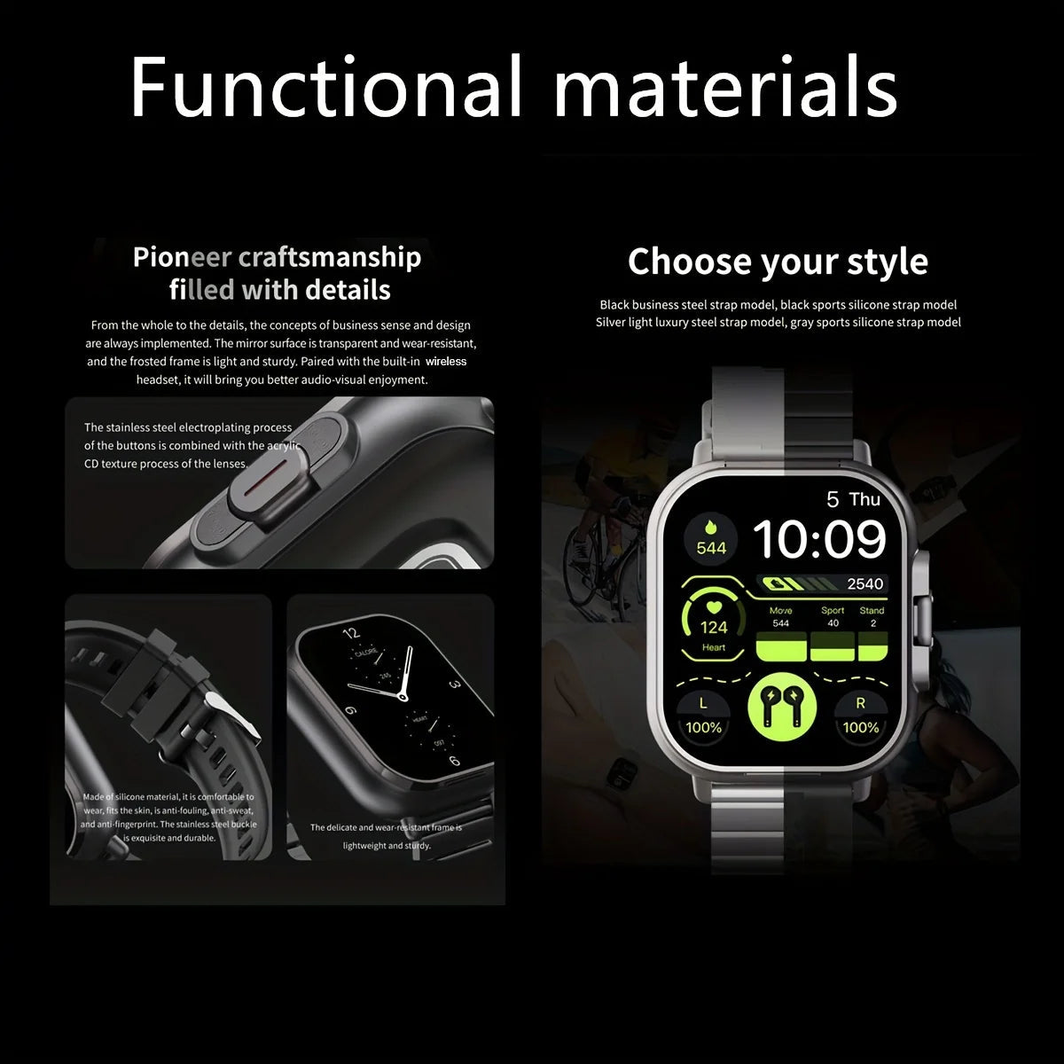 Smartwatch with Wireless Earbuds – 2-in-1 Bluetooth Calling Fitness Watch | TIND UAE